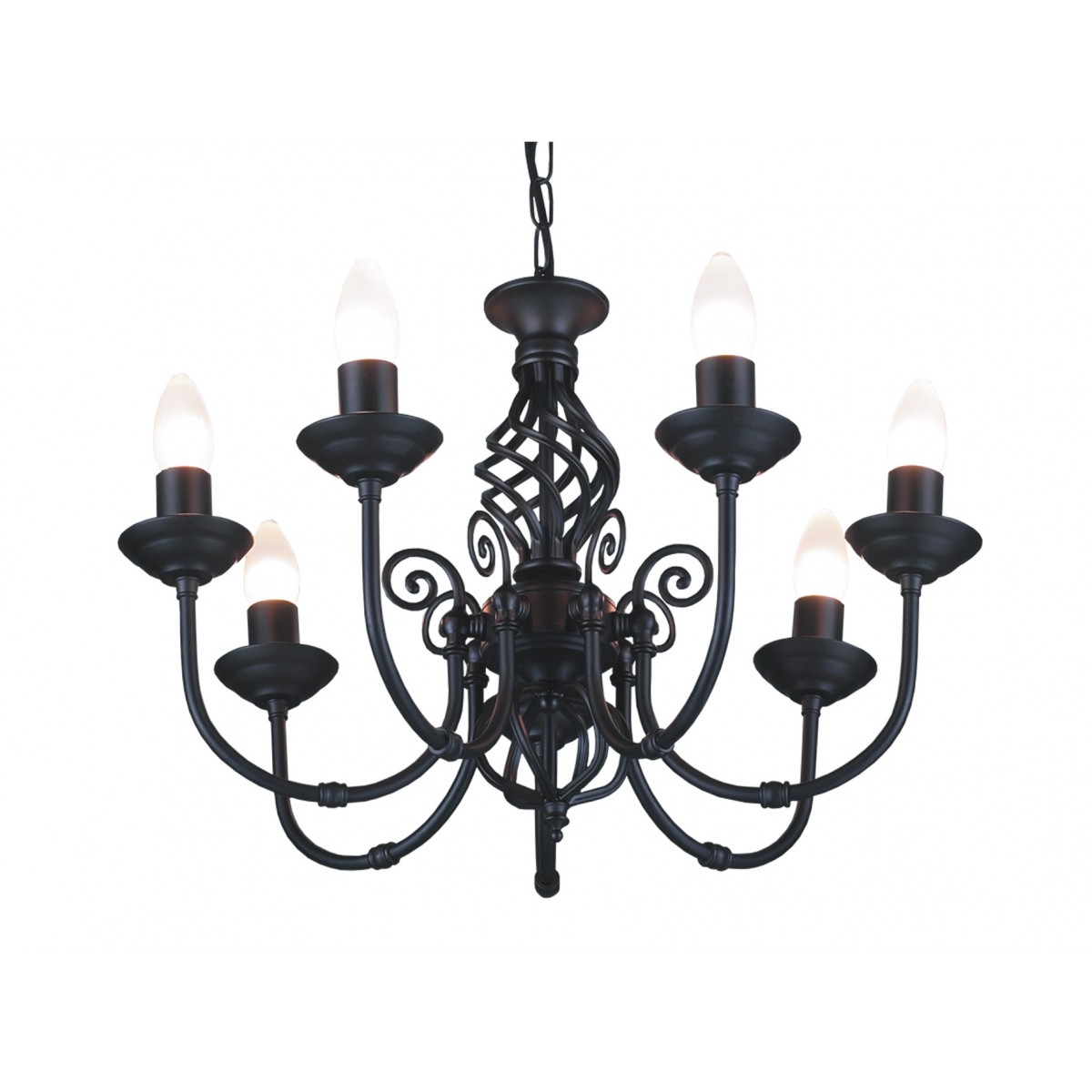 Classic 7 Ct Lighting Classic Black Ceiling Multi Arm Pendant 7 X E14